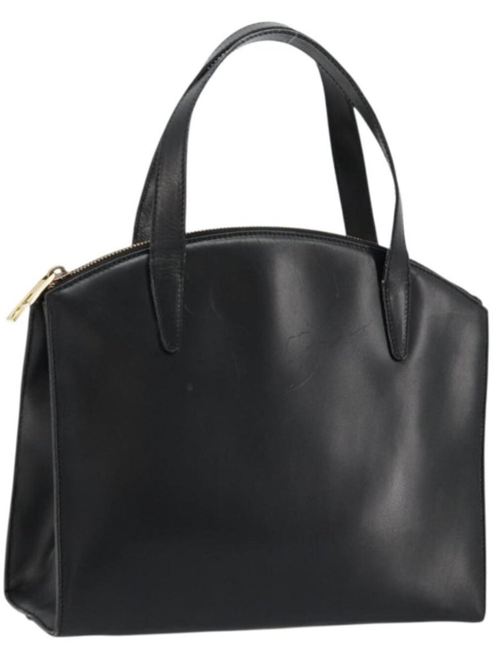 GUCCI Hand Bag Leather Black Gold 000 2058 0569 0 Auth